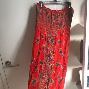 Cute orange printed maxi dress